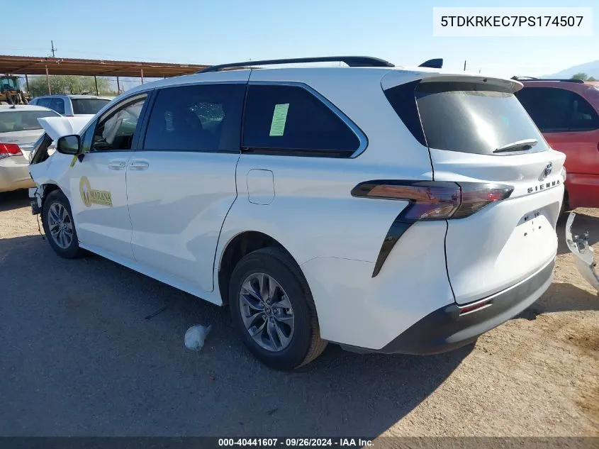 2023 Toyota Sienna Le VIN: 5TDKRKEC7PS174507 Lot: 40441607