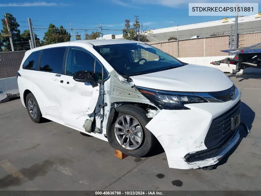 2023 Toyota Sienna Le VIN: 5TDKRKEC4PS151881 Lot: 40636798