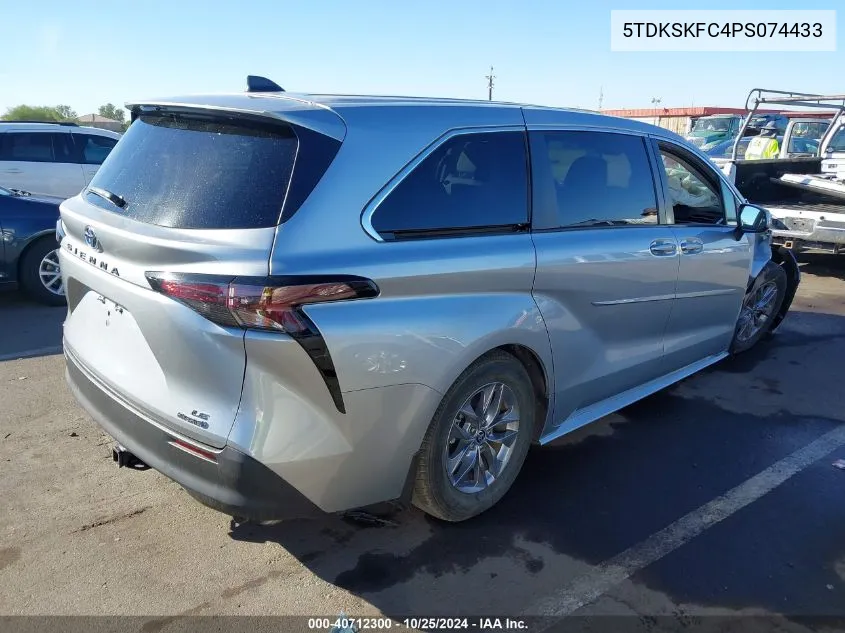 2023 Toyota Sienna Le VIN: 5TDKSKFC4PS074433 Lot: 40712300