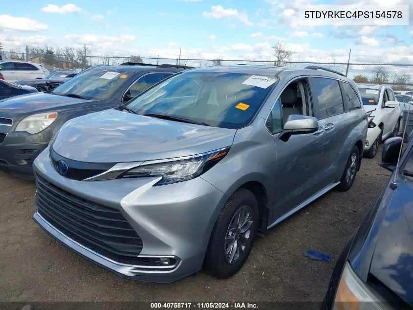 2023 Toyota Sienna Xle VIN: 5TDYRKEC4PS154578 Lot: 40758717