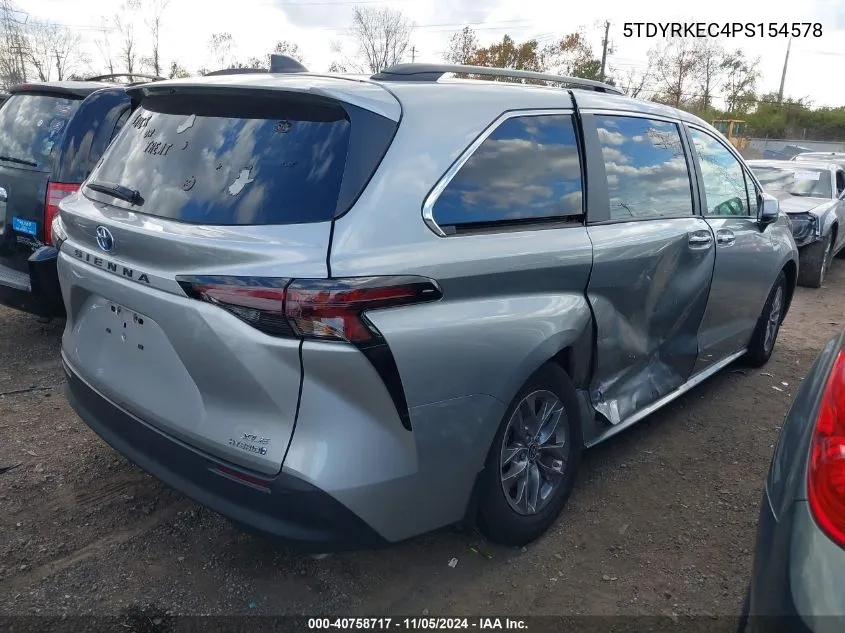 2023 Toyota Sienna Xle VIN: 5TDYRKEC4PS154578 Lot: 40758717