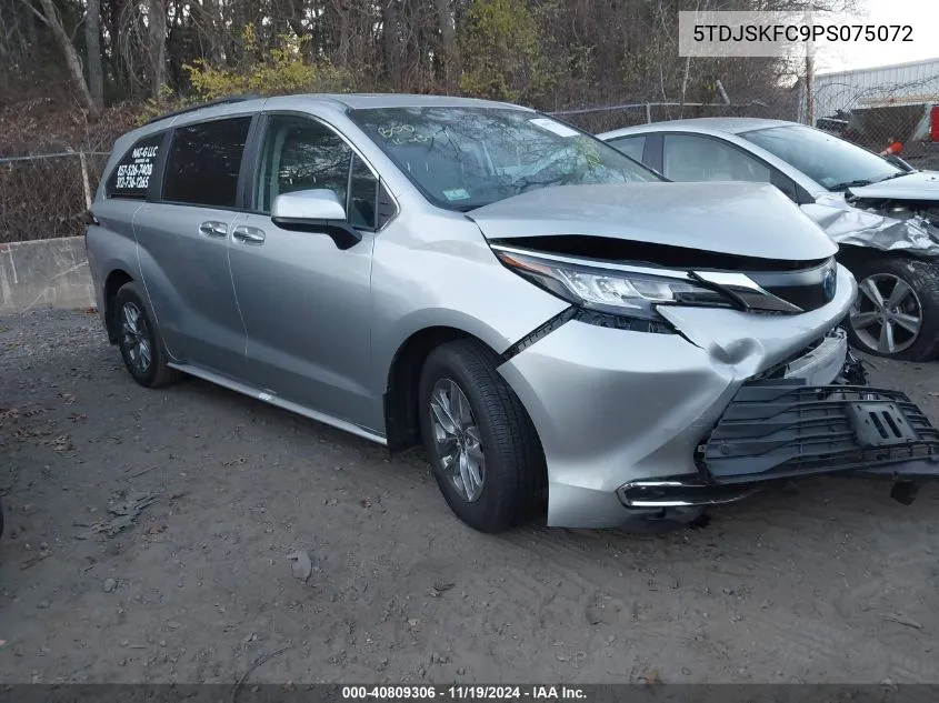 2023 Toyota Sienna Xle VIN: 5TDJSKFC9PS075072 Lot: 40809306