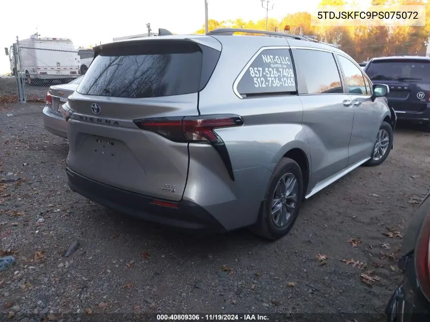 2023 Toyota Sienna Xle VIN: 5TDJSKFC9PS075072 Lot: 40809306