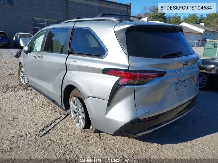 2023 Toyota Sienna Platinum VIN: 5TDESKFC9PS104684 Lot: 40846378