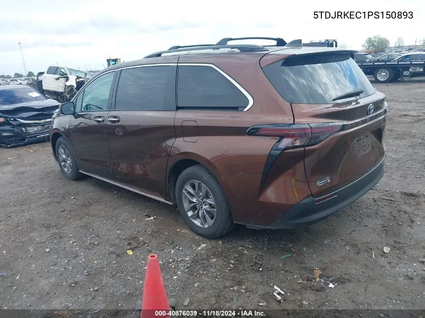 2023 Toyota Sienna Xle VIN: 5TDJRKEC1PS150893 Lot: 40876039