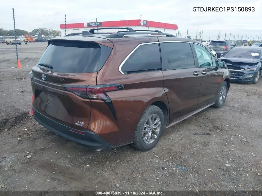 2023 Toyota Sienna Xle VIN: 5TDJRKEC1PS150893 Lot: 40876039