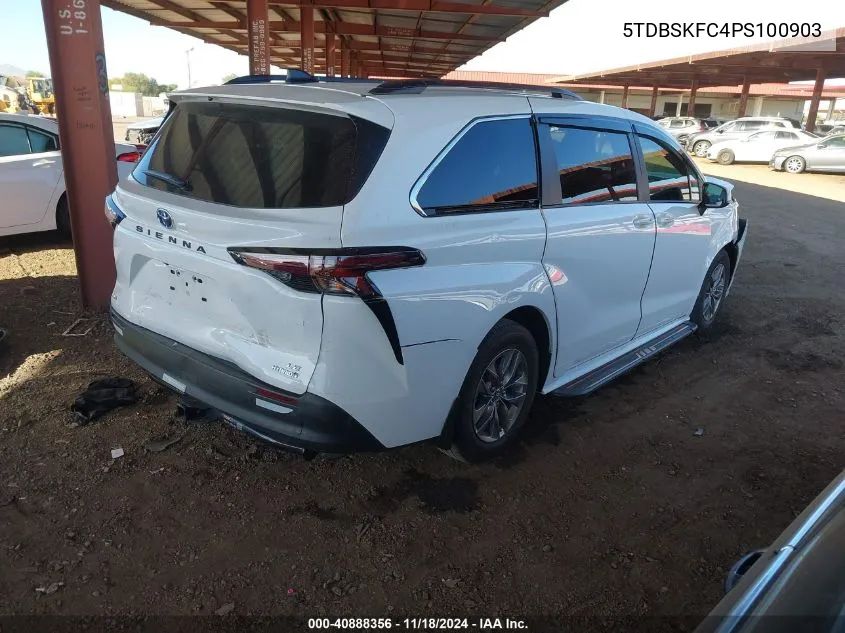 2023 Toyota Sienna Le VIN: 5TDBSKFC4PS100903 Lot: 40888356