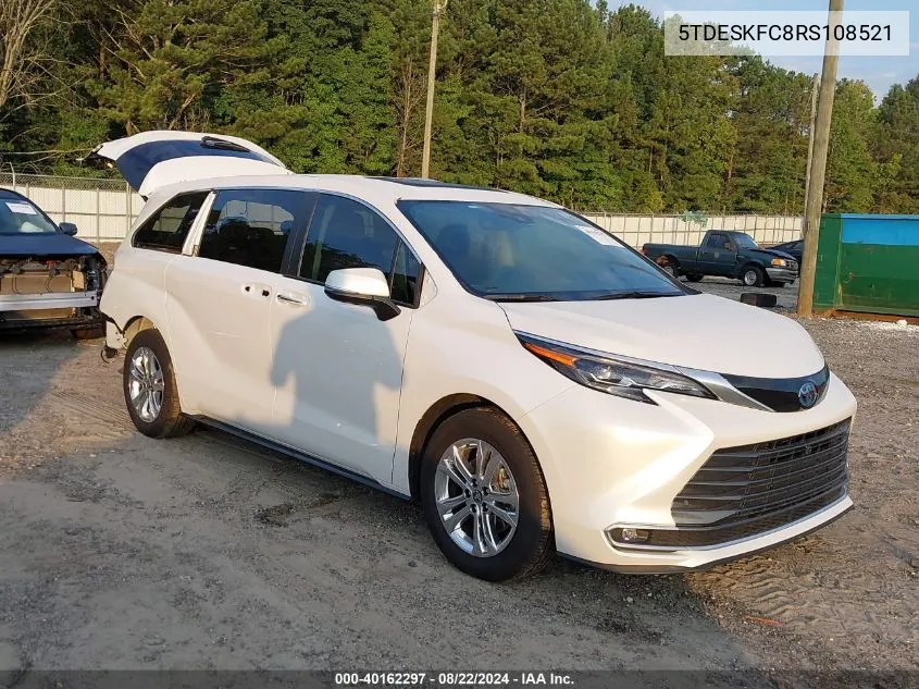 2024 Toyota Sienna Platinum VIN: 5TDESKFC8RS108521 Lot: 40162297