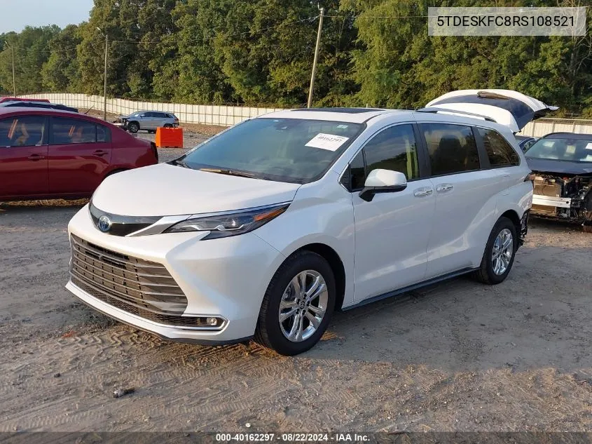 2024 Toyota Sienna Platinum VIN: 5TDESKFC8RS108521 Lot: 40162297