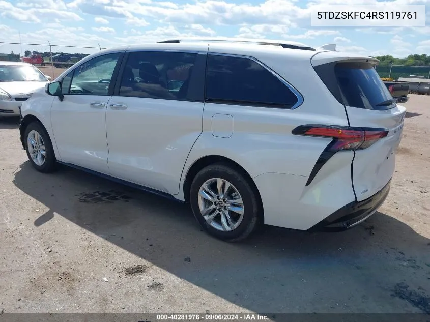 2024 Toyota Sienna Limited VIN: 5TDZSKFC4RS119761 Lot: 40281976