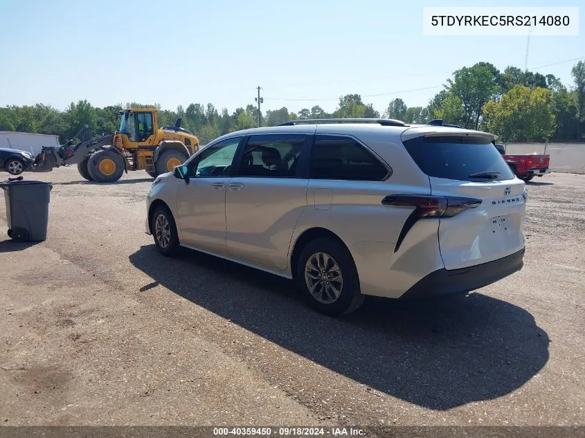 2024 Toyota Sienna Xle VIN: 5TDYRKEC5RS214080 Lot: 40359450