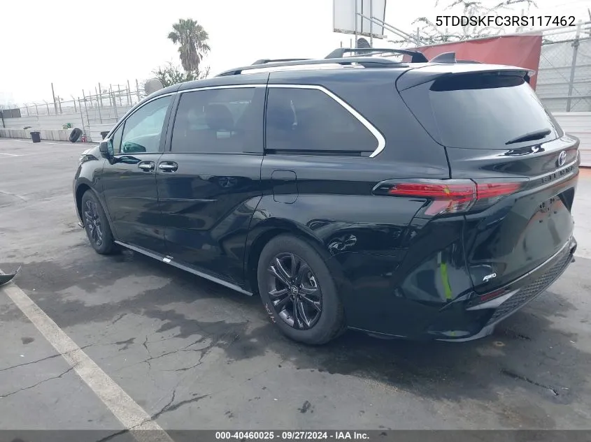 2024 Toyota Sienna Xse VIN: 5TDDSKFC3RS117462 Lot: 40460025