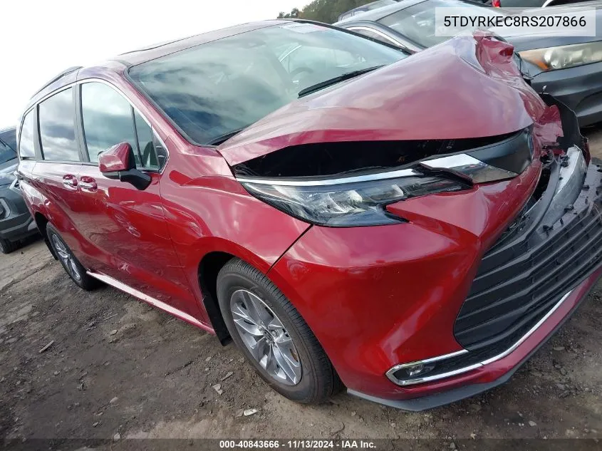 2024 Toyota Sienna Xle VIN: 5TDYRKEC8RS207866 Lot: 40843666