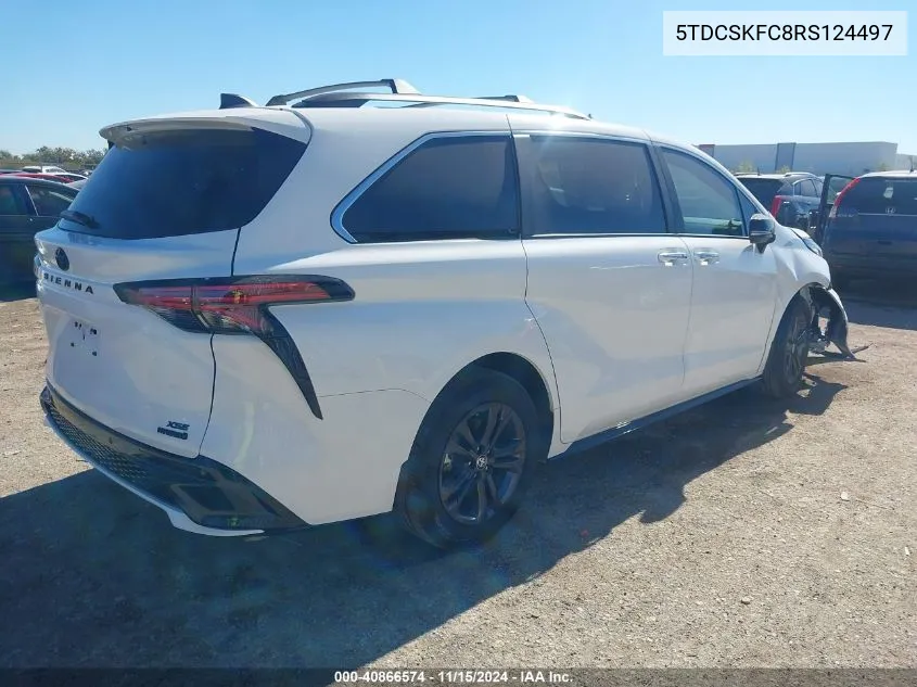 2024 Toyota Sienna Xse VIN: 5TDCSKFC8RS124497 Lot: 40866574