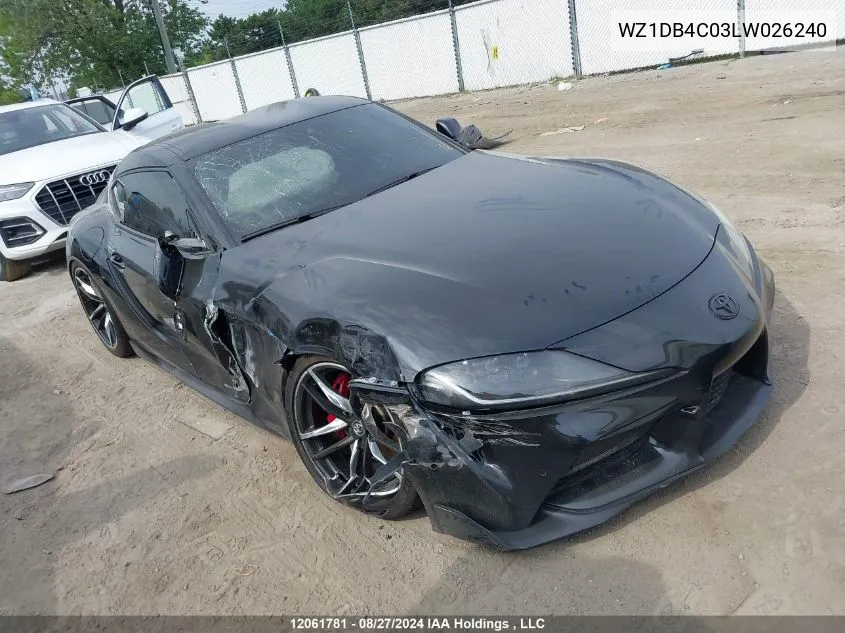 2020 Toyota Supra Launch Edition/Premium VIN: WZ1DB4C03LW026240 Lot: 12061781