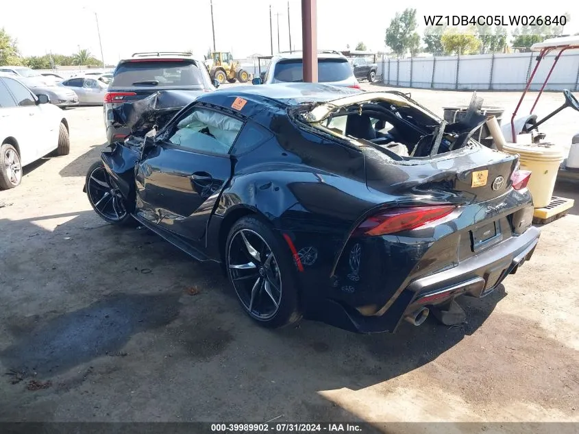 2020 Toyota Gr Supra 3.0 Premium VIN: WZ1DB4C05LW026840 Lot: 39989902