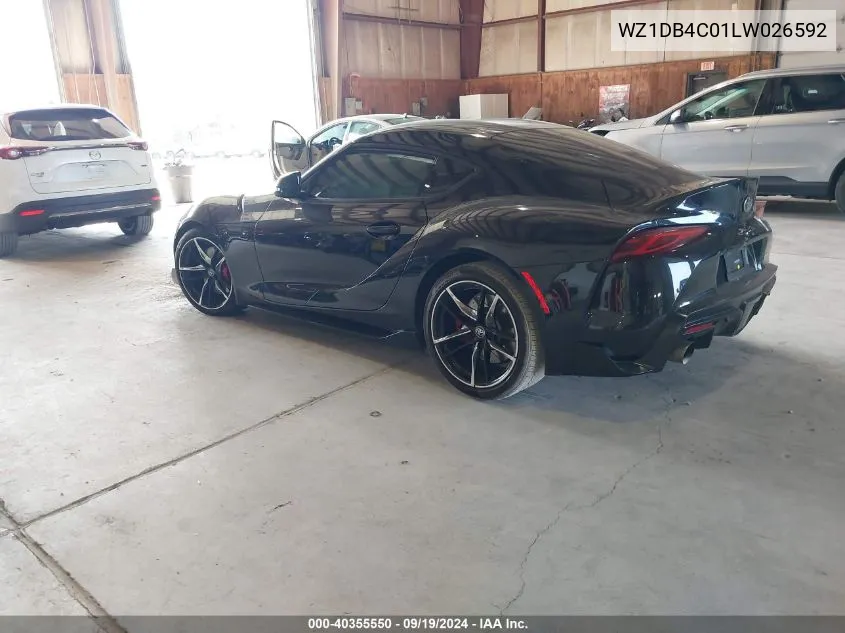 2020 Toyota Gr Supra 3.0 Premium VIN: WZ1DB4C01LW026592 Lot: 40355550