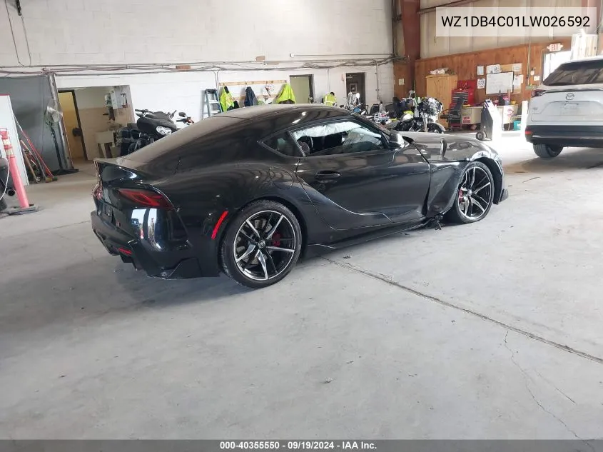 2020 Toyota Gr Supra 3.0 Premium VIN: WZ1DB4C01LW026592 Lot: 40355550