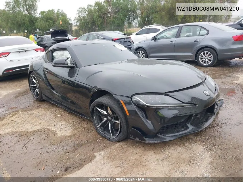 2021 Toyota Gr Supra 3.0 VIN: WZ1DB0C08MW041200 Lot: 39550778