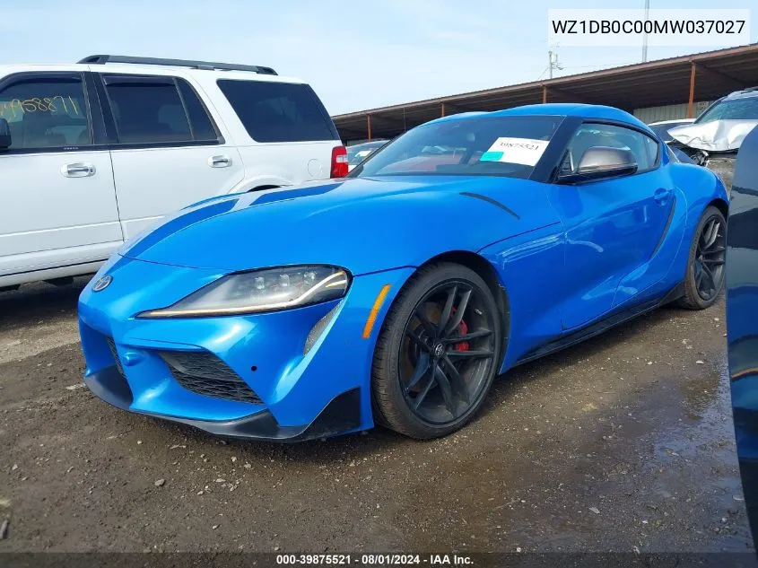 2021 Toyota Gr Supra A91 Edition VIN: WZ1DB0C00MW037027 Lot: 39875521