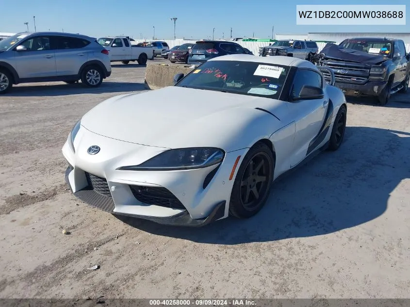 2021 Toyota Gr Supra 2.0 VIN: WZ1DB2C00MW038688 Lot: 40258000