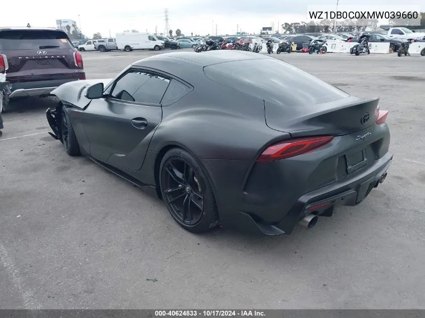 2021 Toyota Gr Supra Premium/Special Edition VIN: WZ1DB0C0XMW039660 Lot: 40624833