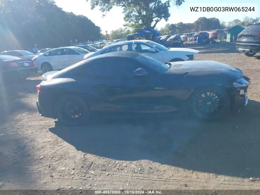 2024 Toyota Gr Supra 3.0 Premium VIN: WZ1DB0G03RW065244 Lot: 40570900