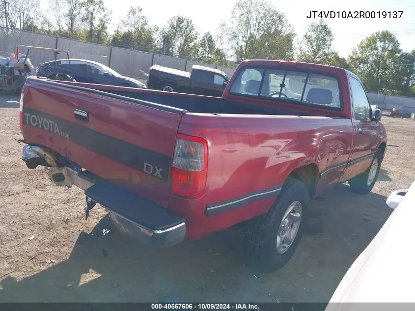 1994 Toyota T100 Dx VIN: JT4VD10A2R0019137 Lot: 40567606