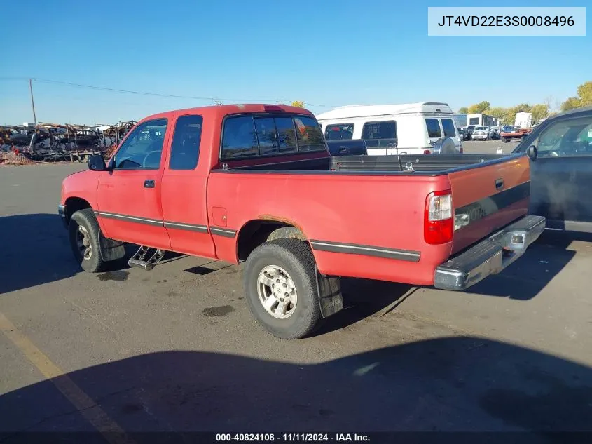 1995 Toyota T100 Xtracab Dx VIN: JT4VD22E3S0008496 Lot: 40824108