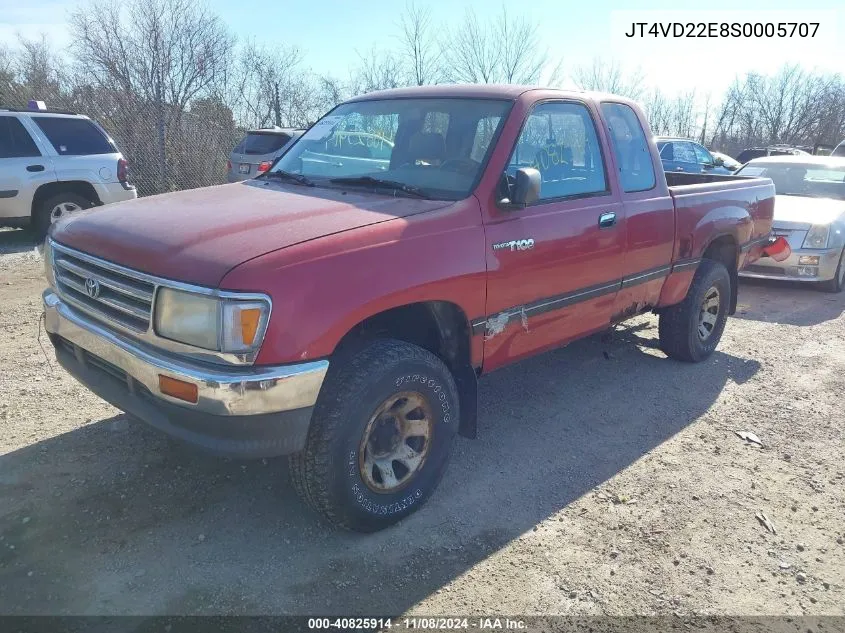 1995 Toyota T100 Xtracab Dx VIN: JT4VD22E8S0005707 Lot: 40825914