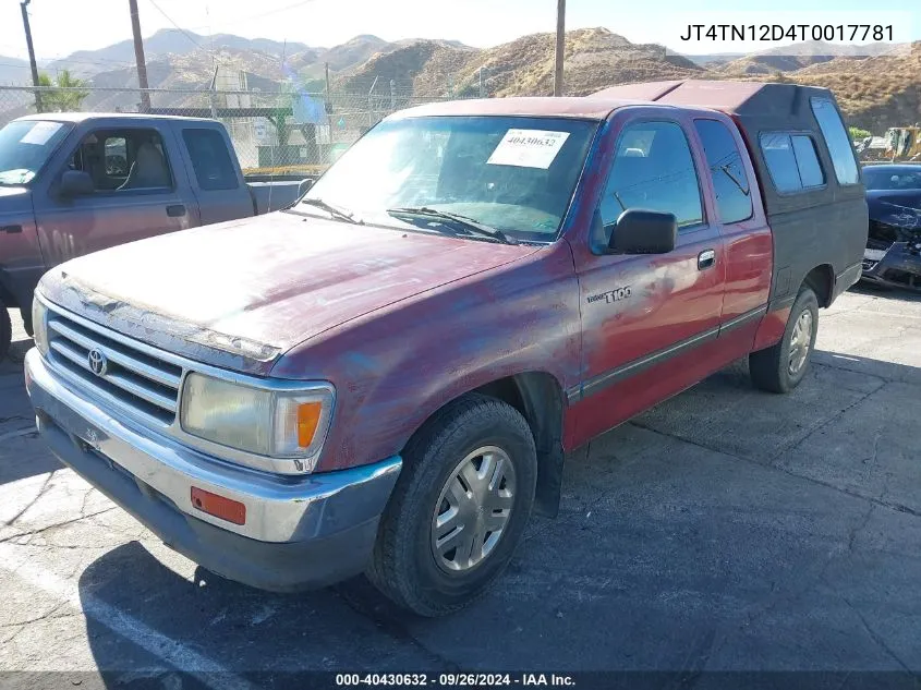 1996 Toyota T100 Xtracab VIN: JT4TN12D4T0017781 Lot: 40430632