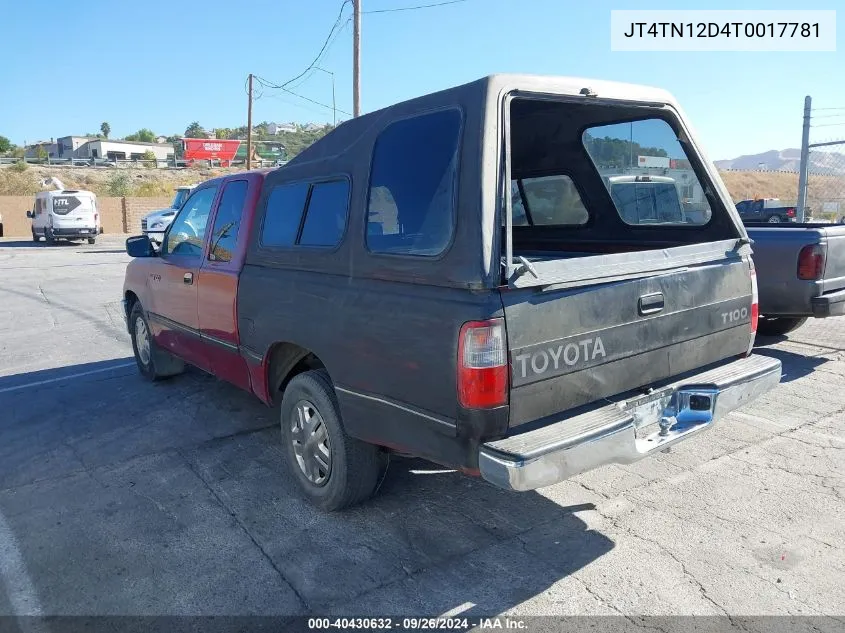 1996 Toyota T100 Xtracab VIN: JT4TN12D4T0017781 Lot: 40430632