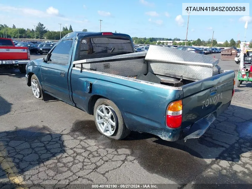 1995 Toyota Tacoma VIN: 4TAUN41B4SZ000538 Lot: 40192190