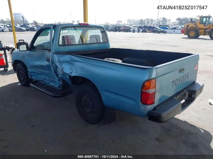 1995 Toyota Tacoma VIN: 4TAUN41B2SZ017547 Lot: 40587751