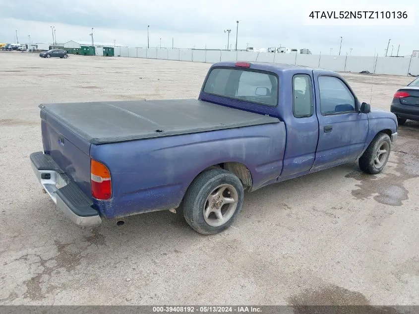 1996 Toyota Tacoma Xtracab VIN: 4TAVL52N5TZ110136 Lot: 39408192