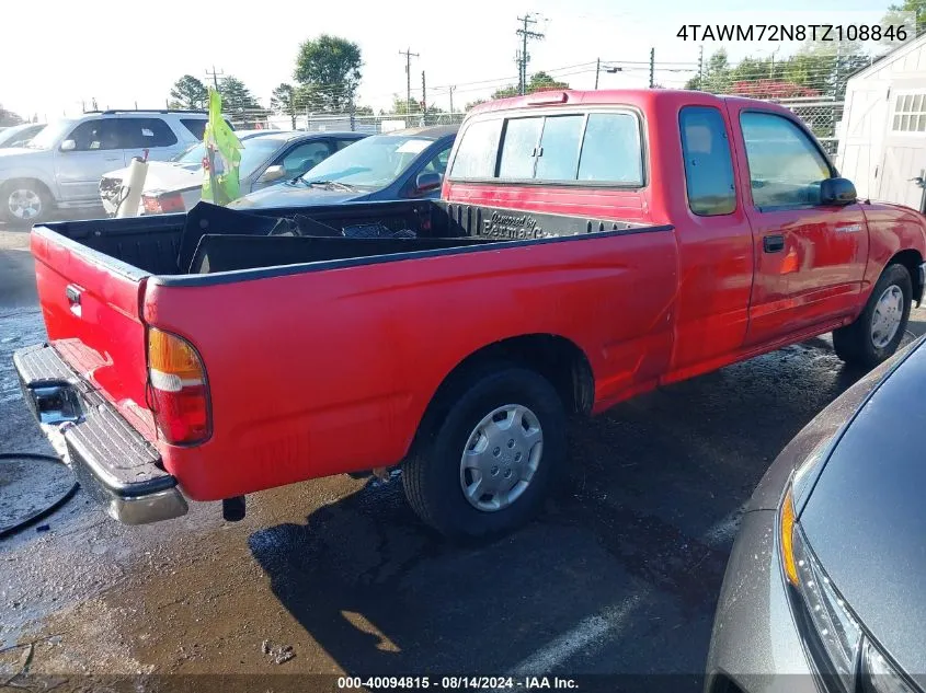 1996 Toyota Tacoma Xtracab VIN: 4TAWM72N8TZ108846 Lot: 40094815