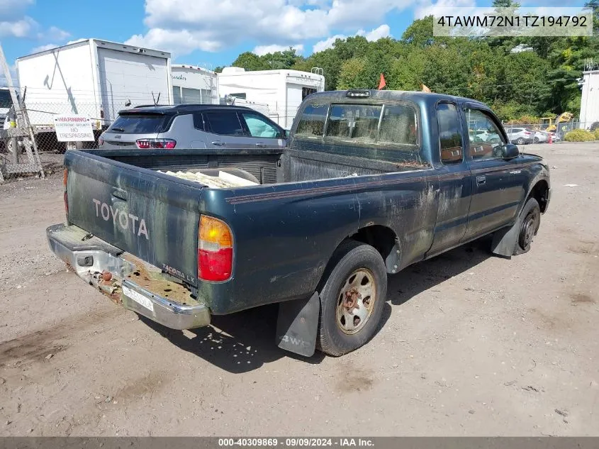 1996 Toyota Tacoma Xtracab VIN: 4TAWM72N1TZ194792 Lot: 40309869