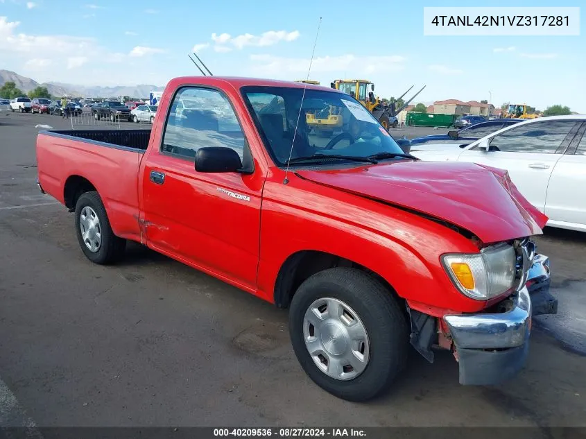 1997 Toyota Tacoma VIN: 4TANL42N1VZ317281 Lot: 40209536