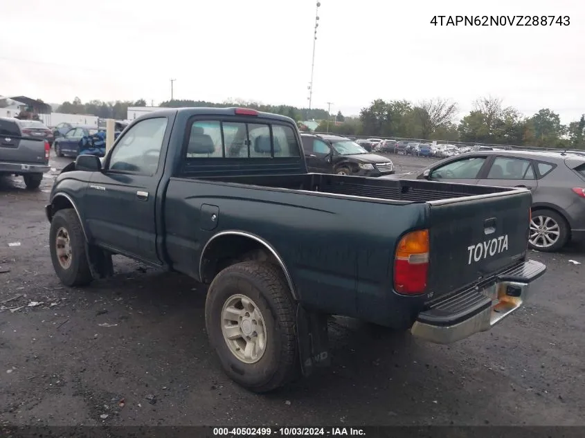 1997 Toyota Tacoma Base V6 VIN: 4TAPN62N0VZ288743 Lot: 40502499