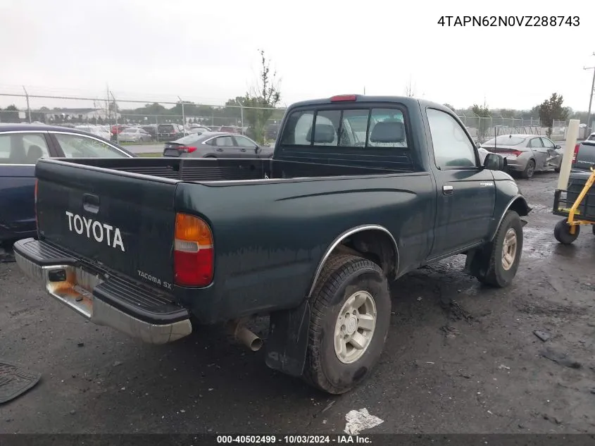 1997 Toyota Tacoma Base V6 VIN: 4TAPN62N0VZ288743 Lot: 40502499