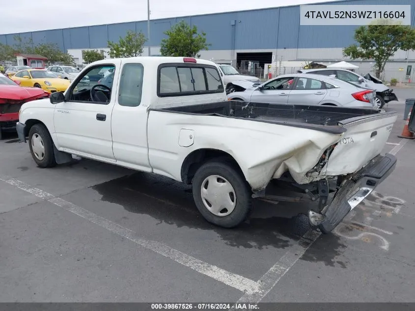 1998 Toyota Tacoma VIN: 4TAVL52N3WZ116604 Lot: 39867526