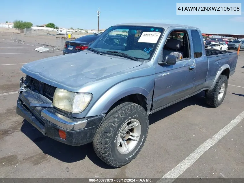 1998 Toyota Tacoma Base V6 VIN: 4TAWN72NXWZ105108 Lot: 40077879