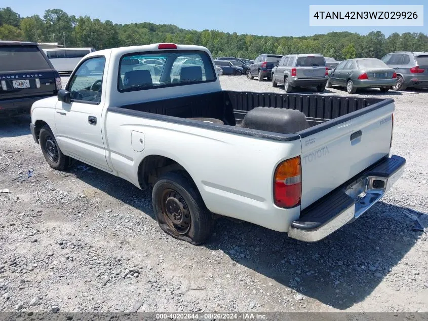 1998 Toyota Tacoma VIN: 4TANL42N3WZ029926 Lot: 40202644