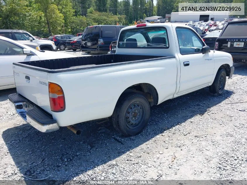 1998 Toyota Tacoma VIN: 4TANL42N3WZ029926 Lot: 40202644