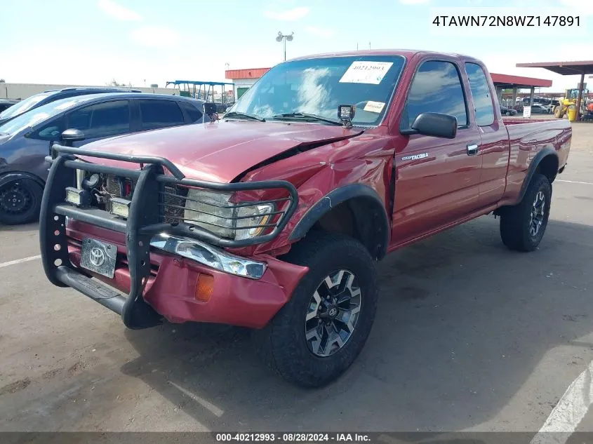 4TAWN72N8WZ147891 1998 Toyota Tacoma Base V6