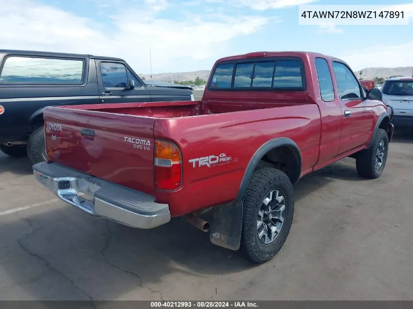 4TAWN72N8WZ147891 1998 Toyota Tacoma Base V6