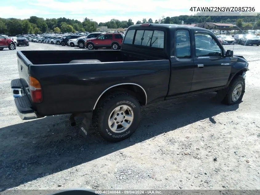 1998 Toyota Tacoma Base V6 VIN: 4TAWN72N3WZ085736 Lot: 40248844