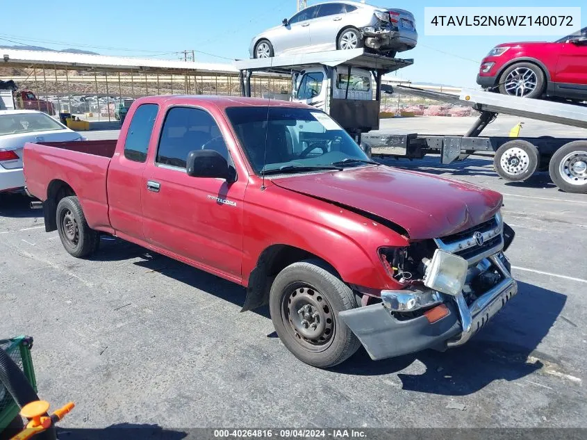 1998 Toyota Tacoma VIN: 4TAVL52N6WZ140072 Lot: 40264816