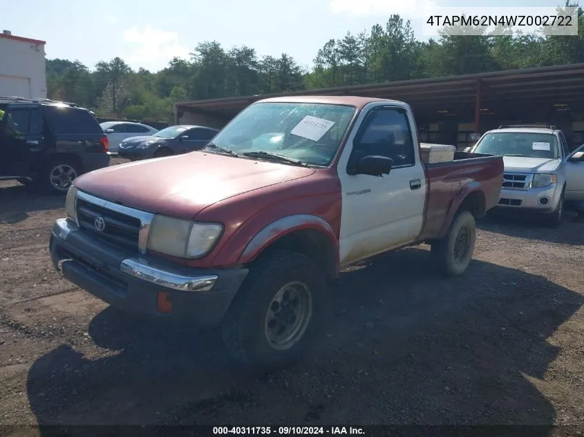 1998 Toyota Tacoma VIN: 4TAPM62N4WZ002722 Lot: 40311735