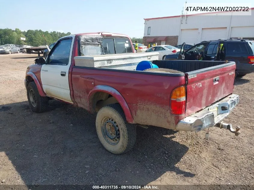 1998 Toyota Tacoma VIN: 4TAPM62N4WZ002722 Lot: 40311735